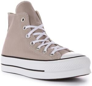 CONVERSE CHUCK TAYLOR ALL STAR LIFT HI SHOES WONDER STONE WHITE BLACK, 5 US